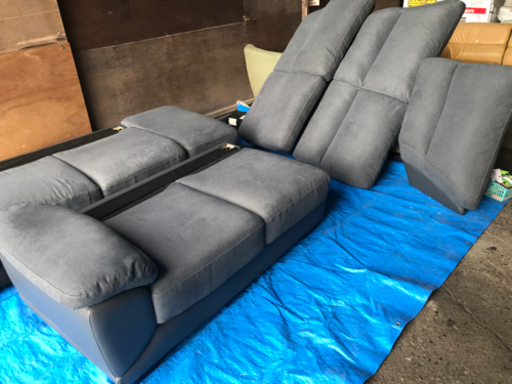 ニトリ　布張り　カウチソファ　左カウチ　グレー　使用歴短い　頻度低い　ハイバック