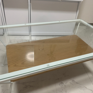 Francfranc テーブル 引き出し ガラステーブル Francfranc テーブル 引き出し ガラステーブル ガラス天板テーブル」の