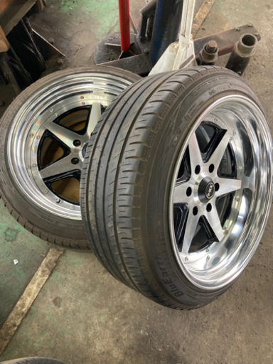 美品 タイヤ、アルミホイール 2本セット 19インチ ファブレス