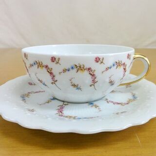 ジョルジュ・ボワイエ ティーカップ&ソーサー 5客 リモージュ 小花 金彩 バルカロール 札幌 中央区の画像