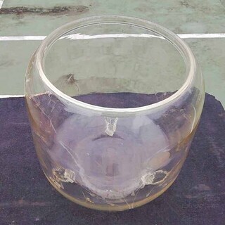 中古　丸型ガラス金魚鉢の画像