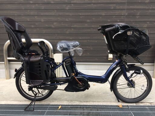地域限定送料無料　ヤマハ　キッスミニ　三人乗り　新基準　8,7AH　紺　ギュットミニ　アンジェリーノプティット　神戸市　電動自転車
