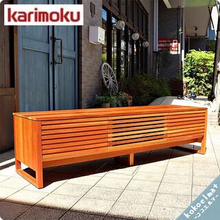 人気のkarimoku(カリモク家具)のHUシリーズのチェリー材テレビボードです。シンプルなデザインのローボードは北欧スタイルとの相性抜群♪和モダンテイストやナチュラルテイストにもおすすめです！BH416の画像
