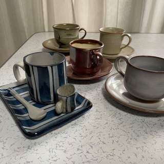 コーヒーカップ(萩焼ほか)5個セット　ほぼ未使用