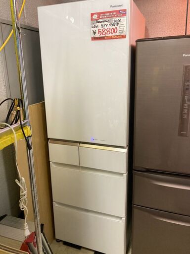 ☆中古 激安！！￥58,800！！＜お買い得！＞　Panasonic パナソニック　406㍑大型冷蔵庫5ドア　2018年製　幅60cmｘ奥行68cmｘ高さ181cm　【BBH072】