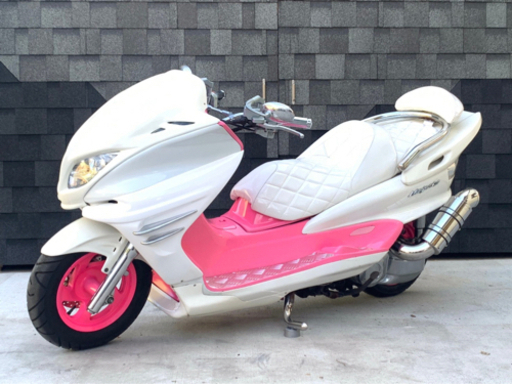 ホワイト×ピンク‼︎ 【YAMAHA マジェスティ】カチアゲマフラー‼︎ フルカス‼︎