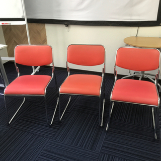 パイプ椅子　ミーティングチェア　3脚