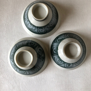 昭和レトロ ご飯茶碗 7客 1色塗の画像