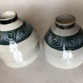 昭和レトロ ご飯茶碗 7客 1色塗の画像