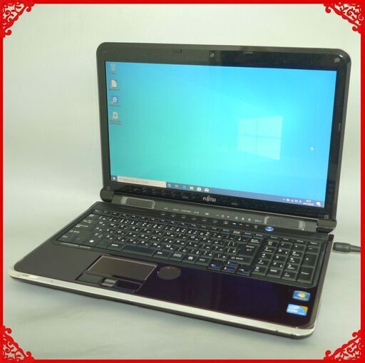 あずき色 ノートパソコン Windows10 中古良品 15.6型ワイド 富士通 AH700/5B Core i5 4GB 750GB Blu-ray 無線 WiFi webカメラ Office