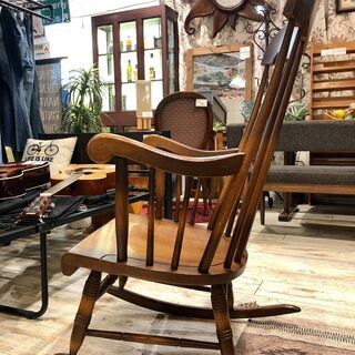 中古 飛騨産業 ロッキングチェア キツツキマーク