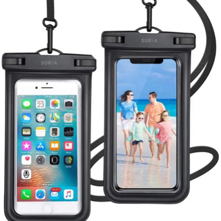 防水スマホポーチ　ネックストラップ付き　防水スマホケース　ホワイト