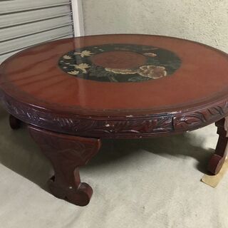 丸テーブル 円卓 座卓 ローテーブル 中国風 直径90cm×高さ...