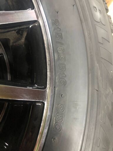 ★超バリ山イボイボ残ってます!!★215/65R16 BS VRXスタッドレス＆共豊ザインレーシングアルミ【アルファード・エクストレイ