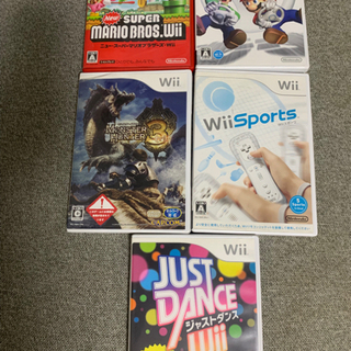 Nintendo Wii 本体 ニンテンドーウィー　ソフト5本付きの画像