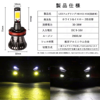 【値下げしました】LEDフォグランプ 2色切替の画像