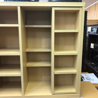 【リサイクルサービス八光　田上店　配達・設置OK】ナチュラルベージュ　スライド式本棚の画像
