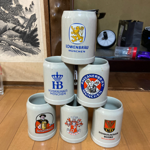 ビールジョッキー陶器製 6個セット アメリカン