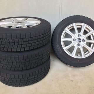 【美品】アルミセット DUNLOP ダンロップ スタッドレス タイヤ 4本セット WINTER MAX WM01 165/70R14 おまけ付き