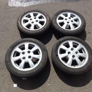 【恵庭】ダイハツ純正アルミ+ダンロップKIRARI　155/65R14　4本セット