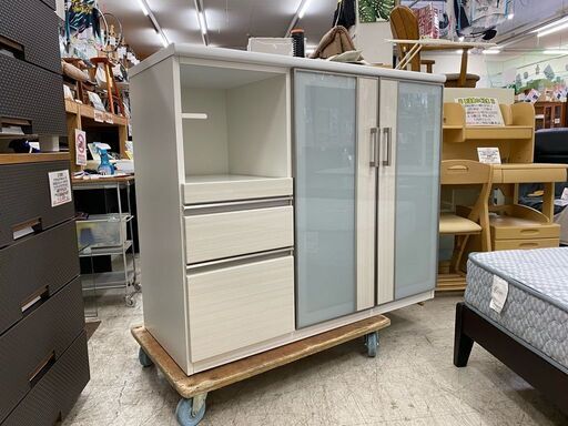 キッチンまわりをスッキリ！【愛品館 江戸川店】ニトリ　キッチンカウンター　キッチンボード　ID:151-007143-007　配送可　代引き配送可