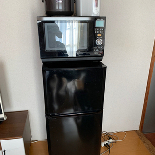 一人暮らし用家電セット　冷蔵庫、オーブンレンジ、炊飯器、ポッド