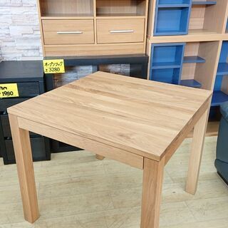 無印良品/MUJI オーク材 天然木 ダイニングテーブル (引出付き) 木製テーブル 2人用 80×80×72cm■近隣配送無料 買取帝国 朝霞店