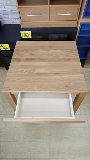 無印良品/MUJI オーク材 天然木 ダイニングテーブル (引出付き) 木製テーブル 2人用 80×80×72cm■近隣配送無料 買取