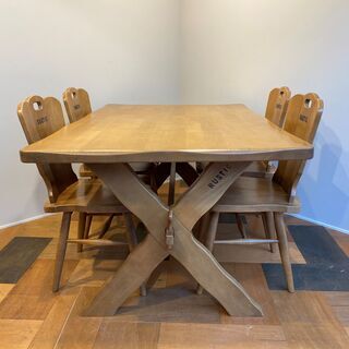 karimoku カリモク RUSTIC 廃番品 ダイニングテーブルセット 5点セット