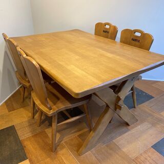 karimoku カリモク RUSTIC 廃番品 ダイニングテーブルセット 5点セット