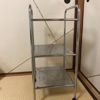 3段スチールラック　分解可能　A4サイズ　キャスター付き