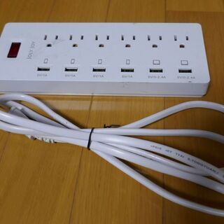 電源タップ コンセント 6個口 USB 6ポート 1.8m延長コード