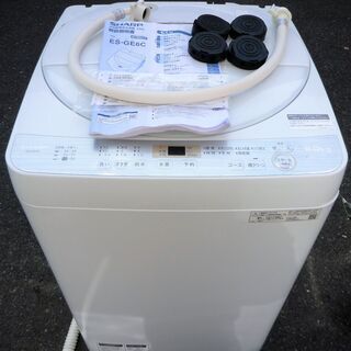 ☆シャープ SHARP ES-GE6C 6.0kg 風乾燥機能搭載全自動洗濯機◆2019年製・穴なし槽で清潔＆節