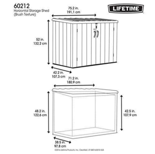 LIFETIME ライフタイム ホリゾンタル 屋外 物置 大容量