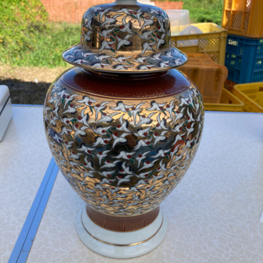 九谷焼 壺 最高 九谷焼 隆祥 草花文飾壺 花瓶 九谷焼 隆祥 草花文飾壺