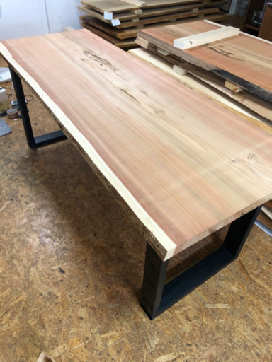 値下げ 大特価 W190サイズ 無垢 一枚板ダイニングテーブル 近場配送無料☆