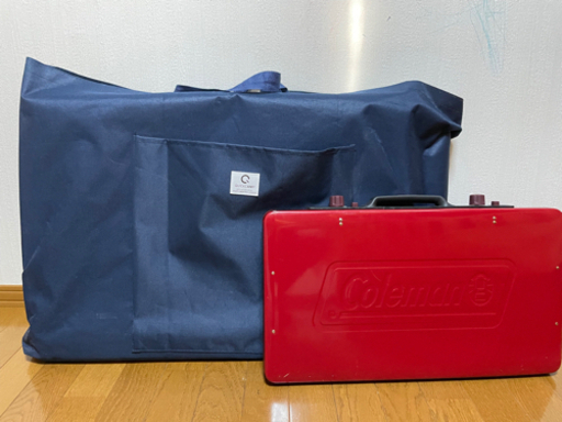 【9月3日まで受付】コールマンツーバーナーガスコンロ　キッチンテーブル　ODガス付き