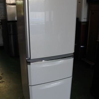 三菱 17年式 MR-C34A-W 335L 3ドア 冷蔵庫 自...