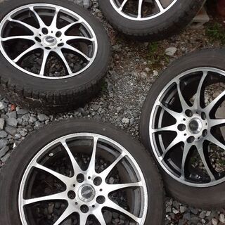 アルミホイールタイヤ４本セット中古　17インチ　5穴　オフセット...
