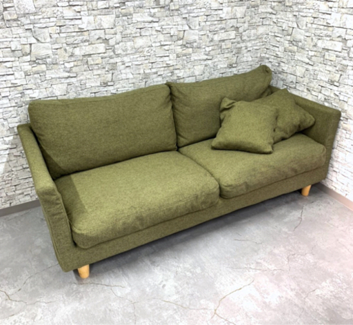 KG-31【美品】3人掛けソファ グリーン カジュアルソファー