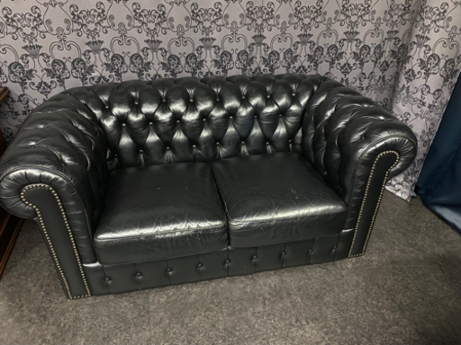 本革ソファ　チェスターフィールド　アンティーク