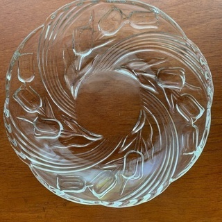 ガラス皿ペア(直径16cm) 未使用品の画像
