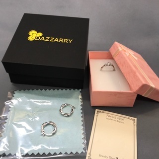 535◎フープピアスとファション　リングセット