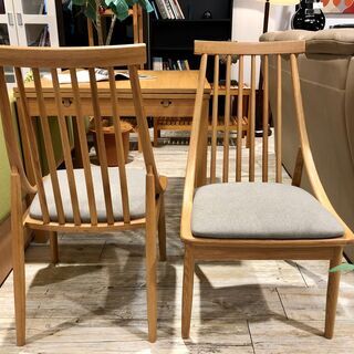 中古 無印良品 伸長式ダイニングテーブル ／ チェア2脚セット