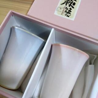 新品　萩陶苑 萩焼　つぼみ　ペアフリーカップ

の画像