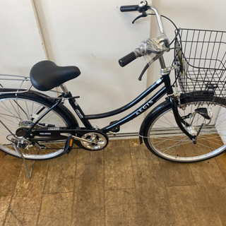 N008★黒色・２４インチ普通自転車★防犯登録料込