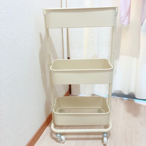 キャスター ワゴン キッチンワゴン アイボリー