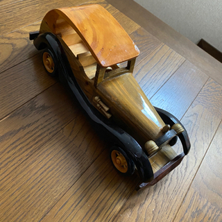 木の車 アンティーク レトロ 木材 木工車んの画像
