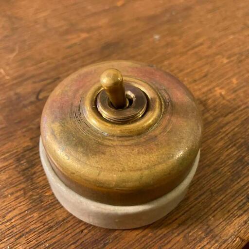【未使用】真鍮 フランス アンティーク トグルスイッチ レトロ