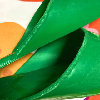 【値下】 昭和レトロ スリッパ グリーン Health 健康 硬い 鑑賞用 ツッコミの画像